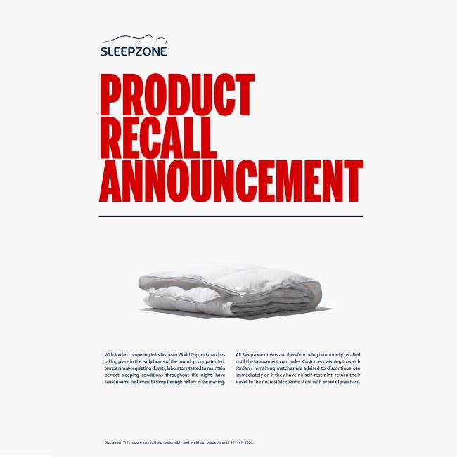 Sleepzone recalls its own products to keep Jordan awake for history